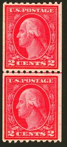 U.S. #487 MINT LINE PAIR OG HR