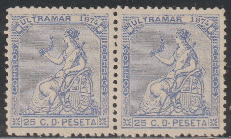 1874 Cuba Stamps Sc 59 Allegorias Puerto Rico Spain Pair NEW