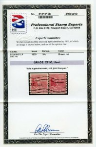 US SCOTT #847, Used-LP-XF Graded 90 PSE Certificate (DFP) 