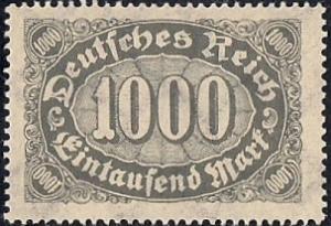 Germany #204  1000M Numeral, Gray, mint OG NH VF