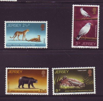 Jersey Sc 65-8 1972 Wildlife Trust stamps mint NH