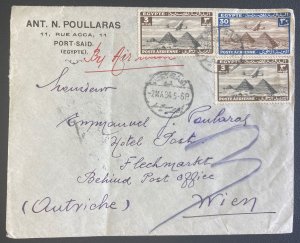 1934 Port Said Egypt Airmail Commercial Cover To Vienna Austria