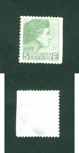 Sweden.Test/Proof,Essay Stamp 1937. Mh.Women's Face. Green.Engr.Ewert. See Cond