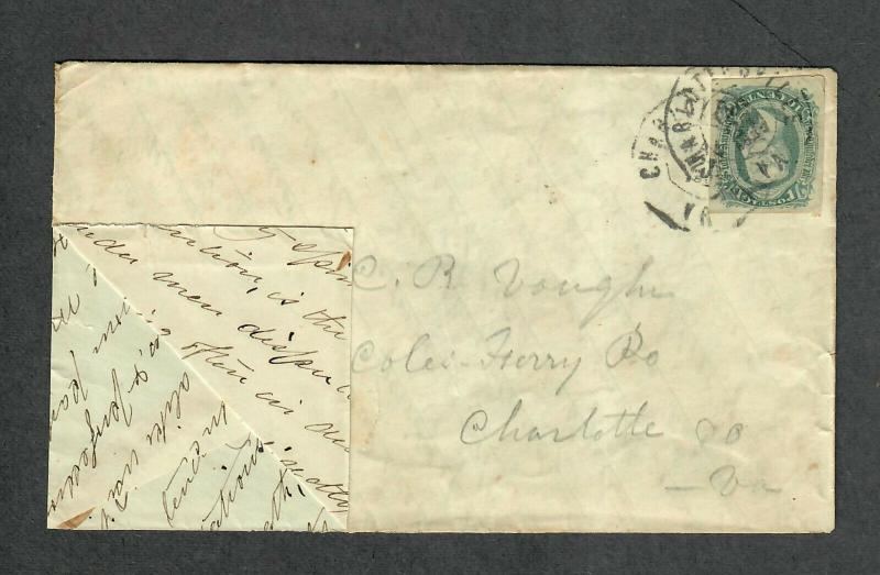 Charlottesville VA Cover Jan 27+28 1864 Adversity Envelope Old Letter SCA Sc#11c