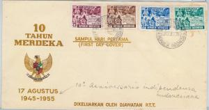 61338  - INDONESIA  - POSTAL HISTORY - FDC COVER  1955 -  INDEPENDENCE