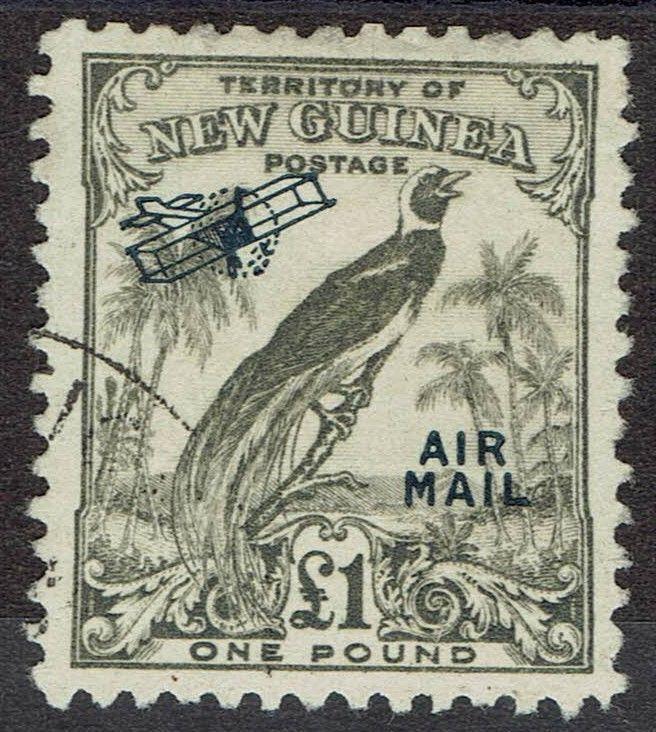 NEW GUINEA 1932 UNDATED BIRD AIRMAIL 1 POUND USED 