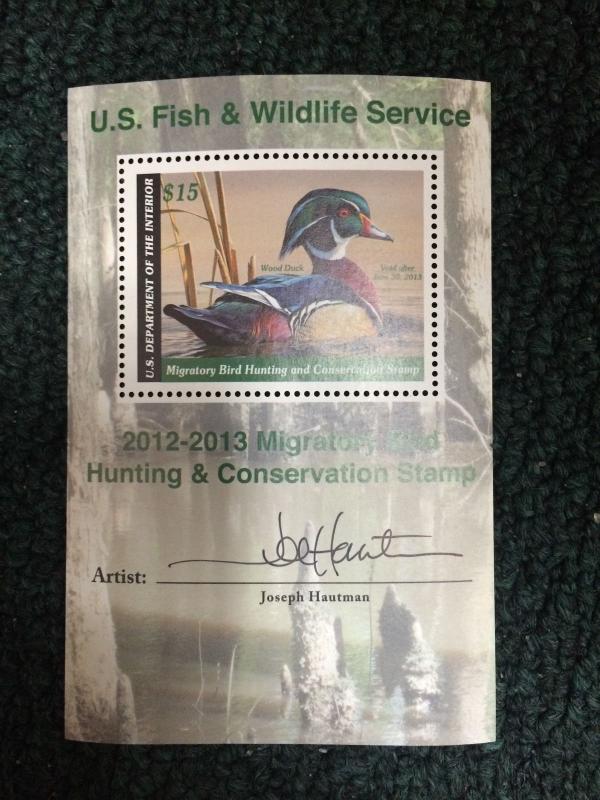 RW79b ARTIST SIGNED MINI SOUVENIR SHEET FEDERAL DUCK STAMP - VF - $80.00