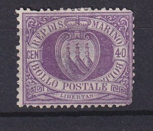 1877-99 - SAN MARINO - Coat of Arms. Scott #17 - Mint no gum