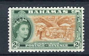 BAHAMAS; 1954 early QEII pictorial issue fine Mint hinged 2d. value