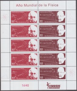 COSTA RICA Sc # 585a-b  CPL MNH MINI SHEET of SETS X 2 ALBERT EINSTEIN