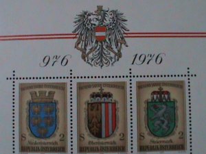 ​AUSTRIA-1976-SC#1042-AUSTRIAN PROVINCES-COATS OF ARMS-:MNH SHEET VERY FINE