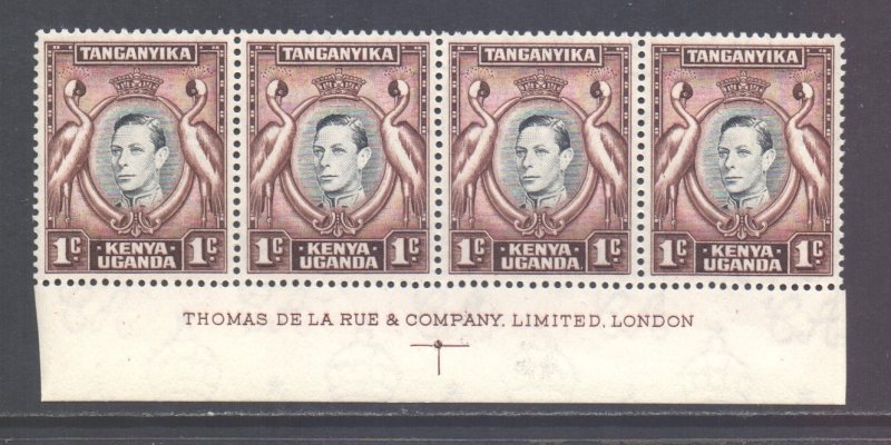 KUT SG131, 1938 George VI 1c Strip of 4 MH*