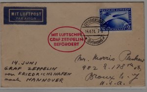 Germany Zeppelin cover 14.6.31