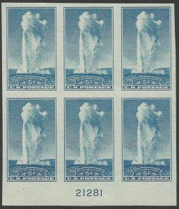 US, Scott #760, 5¢ National Parks issue,  NGASI LH,  PB of 6, CV $27.50