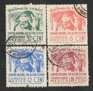 SE)1945 MEXICO, NATIONAL CAMPAIGN FOR LITERACY 30C SCTC153, 6C SCT807, 12C SCT80