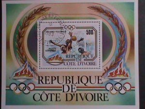 ​IVORY COAST 1983-PROMOTION-OLYMPIC GAMES-CTO FANCY CANCEL S/S VF ESTV. $5