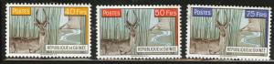 Guinea Scott 217-9 MNH** 1961 buck stamps CV $4.25 short set