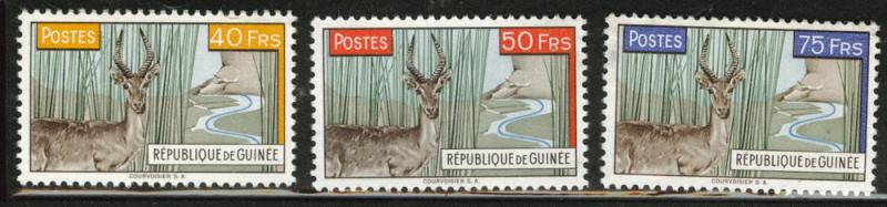 Guinea Scott 217-9 MNH** 1961 buck stamps CV $4.25 short set