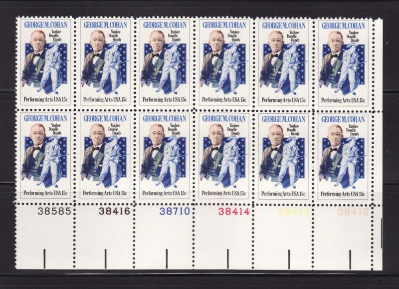 United States 1756 Plate Block MNH George M Cohan