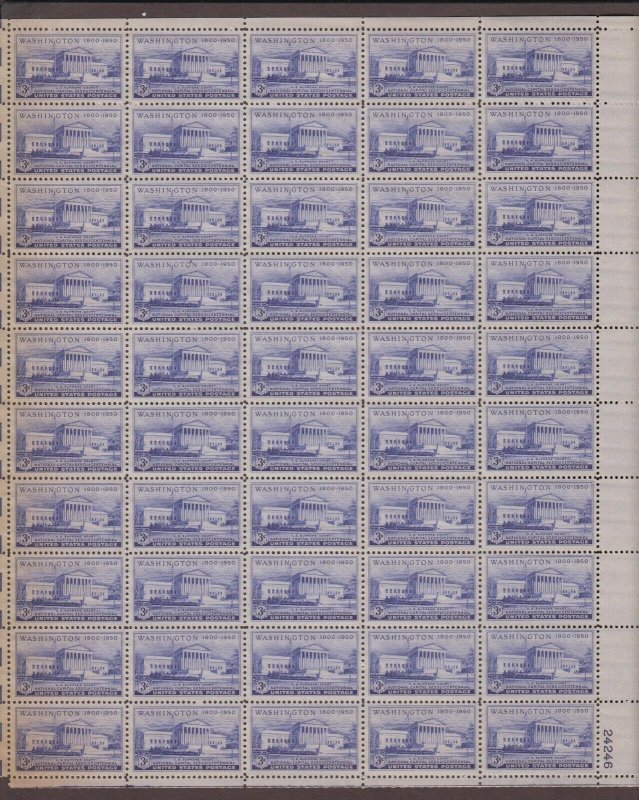 US,991,SUPREME COURT,MNH VF, FULL SHEETS,1950'S COLLECTION,MINT NH ,VF