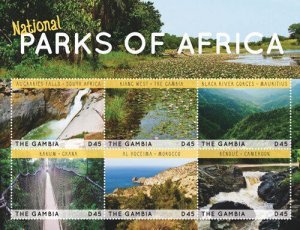 Gambia 2014 - National Parks Augrabies Falls - Sheet of 6 stamps Scott #3604 MNH