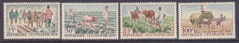 Central African Republic 41-44 MNH 1965 Hay Wagon - Team of Oxen Full Set VF