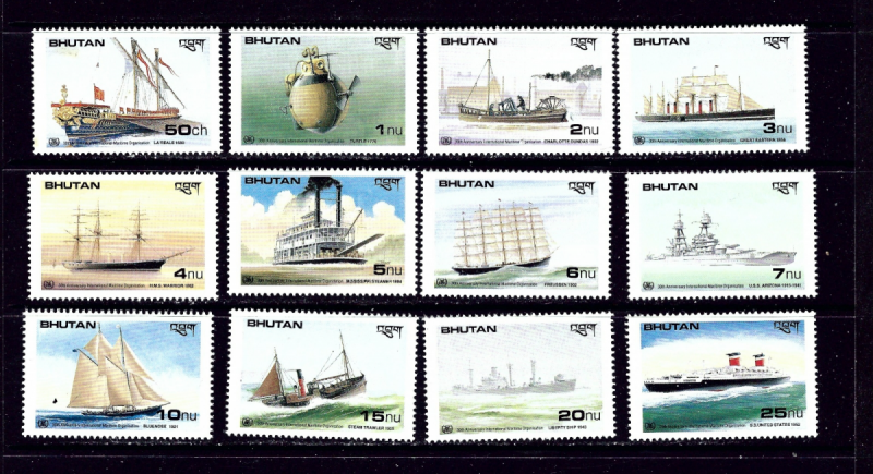 Bhutan 737-48 MNH 1989 Ships