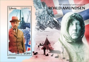 LIBERIA- 2023 - Roald Amundsen - Perf Souv Sheet - Mint Never Hinged