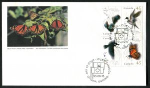 1566a Canada 45c Migratory Wildlife blk/4 Official FDC