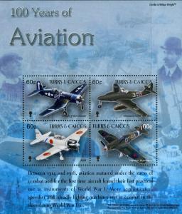 TURKS & CAICOS 1418 MH S/S SCV $7.00 BIN $3.50 AIRPLANES