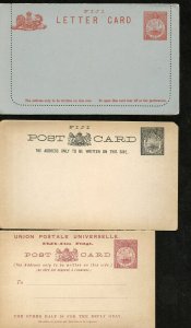 FIJI  LOT OF 3 POSTCARDS & REPLY CARDS MINT