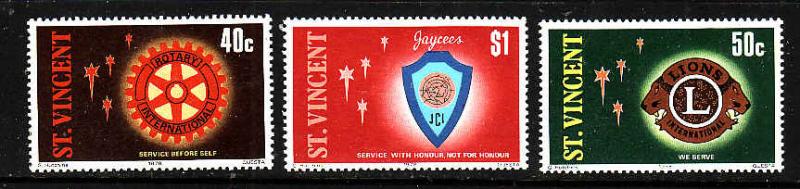 St Vincent-Sc#532-4-unused NH set-Rotary-Lions Intl.-Jaycees-1978-