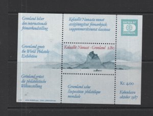 Greenland #199  (1987 Uummannaq Mountain sheet) VFMNH CV $2.75