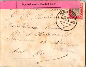 1902 British Territory South Africa Potchefstroom Opened by Censor Cover