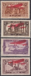 SYRIA Sc # C30-33 VLH CPL SET AIRMAILS 1926 SYRIA REGULAR SET OVERPRINT