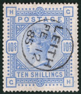 GB QV High Value SG.182 10s Cobalt Superb LEITH 1885 CDS Cat £8,250+50% PIRED10