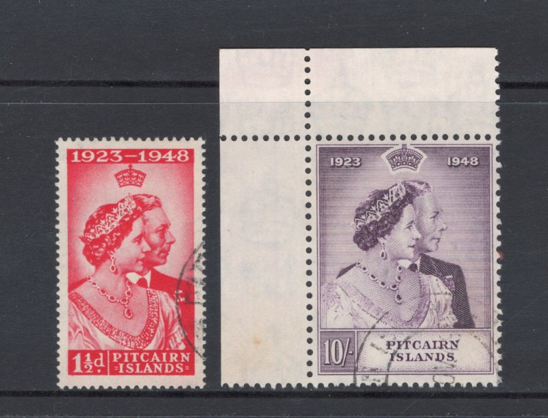 Pitcairn Islands 1948 Royal Silver Wedding Omnibus Issue Scott # 11 - 12 Used