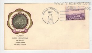 1935 CALIFORNIA PACIFIC INTERNATIONAL EXHIBITION FDC 773-5 RICE D.C. HAND CANCEL