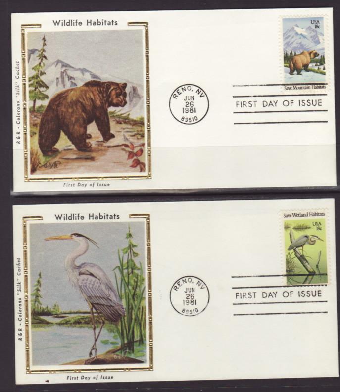 US 1921-1924 Wildlife Habitats 1981 Colorano S/4 U/A FDC