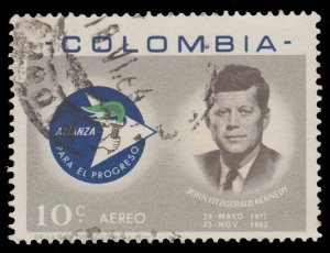 AIRMAIL STAMP FROM COLOMBIA 1963. SCOTT # C455. USED. # 9
