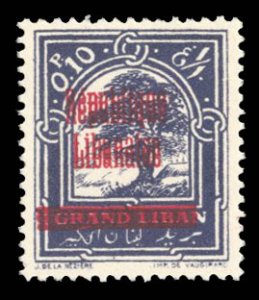 Lebanon #782var (YT 84b) Cat€70, 1927 .10p dark violet, overprint double, l...