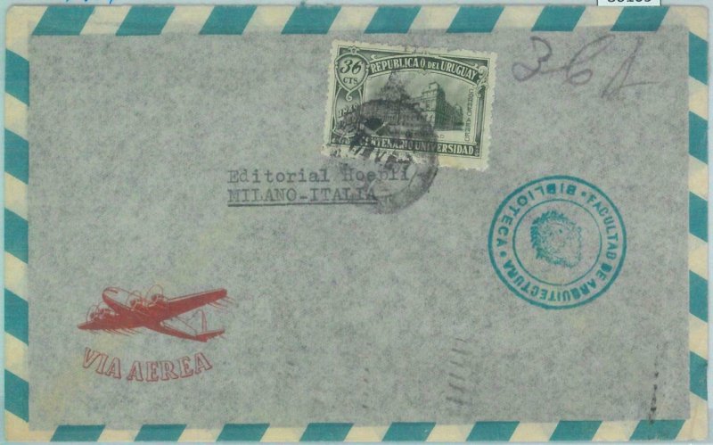 86109 - URUGUAY - POSTAL HISTORY -  AIRMAIL  COVER to ITALY 1954