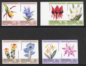 St Vincent (Grenadines) Flower set Imperf U/M