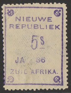 NEW REPUBLIC 1886 (Jan 86) 5/- on yellow paper, error 'JA' instead of 'JAN'.