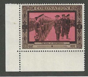 Great Britain: The King at Portsmouth, 1937 George VI Coronation, Poster Stamp