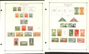 New Zealand Stamp Collection on 20 Scott International Pages, 1855-1955 (CP)