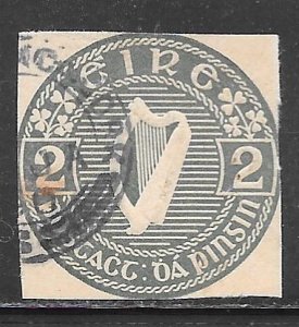 Ireland envelope: 2p Harp, used, cut square,