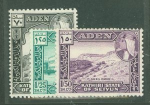 Aden/Kathiri State #39-41 Mint (NH) Single (Complete Set)