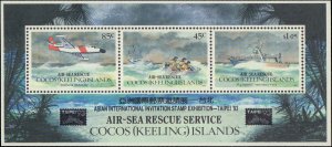 Cocos Islands #285b, Complete Set, Overprinted Taipei 93, R...