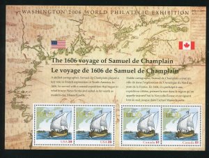 4074 Samuel de Champlain Sheet of 2 39¢ Stamps MNH 2006 